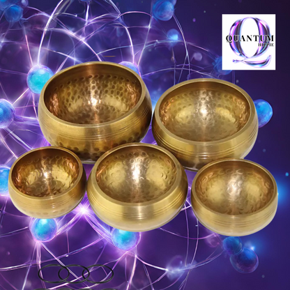 Quantum Meditation Set - Tibetan Hand-Hammered Singing Bowls