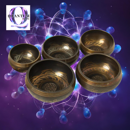 Quantum Healing Tibetan Turned Singing Bowl Set